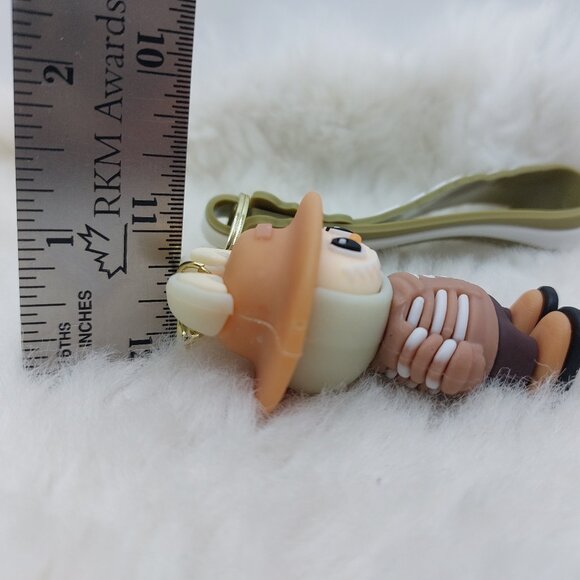 2/$25 Labubu blue with hat and scarf keychain with strap "Strive!" - Picture 6 of 6